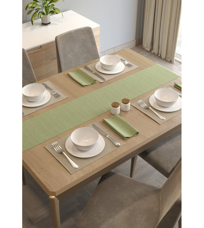 Christeen Solid Colour Polyster Table Runner, Sage Green