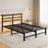Kathlean Metal Bed Frame With Wooden Headboard, RGB Lights, Outlets & Charger, Storage Shelf, Noise-Free, No Box Spring Needed-589201465-589201476