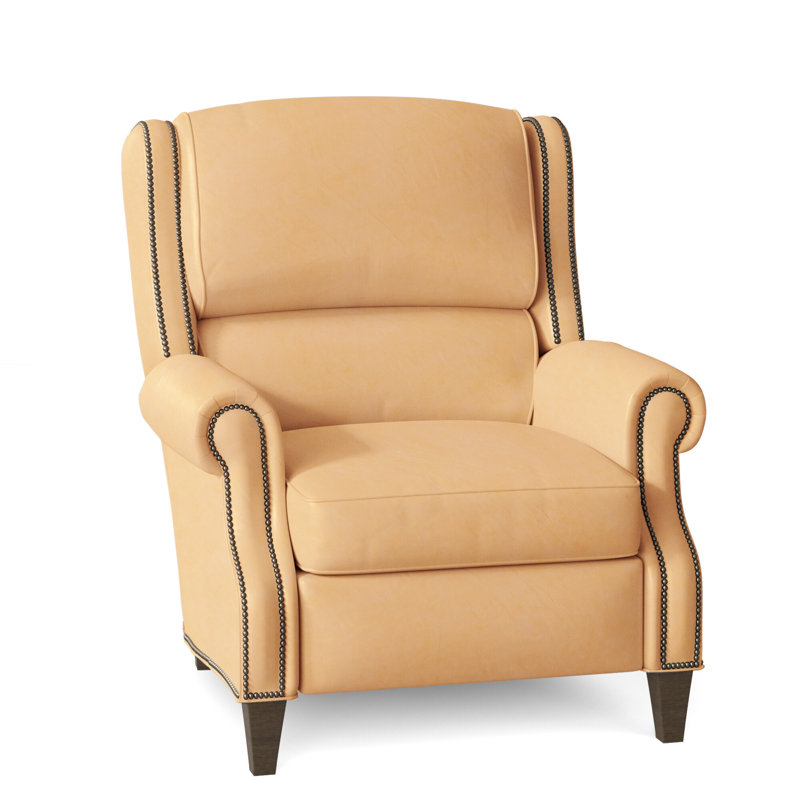 Huss Recliner, Manual, Cobblestone, Rio Mineral Genuine Leather