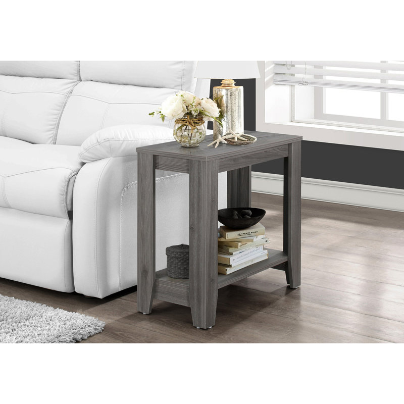 Table d'appoint grise robuste 16,09 lb - et compacte fonctionnelle de 6 pouces de hauteur