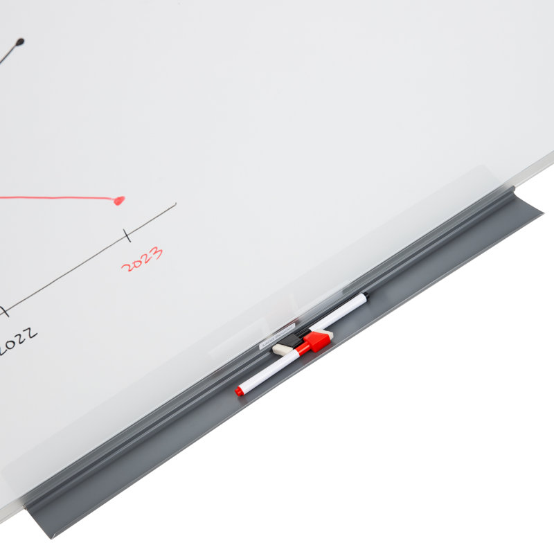 Mind Reader Dry Erase Magnetic White Board, Wall Mount, Eraser Marker Shelf, Planner, Office, 47.75"L x 36"W x .5"D
