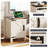 24'' Tall Farmhouse End Table With Charging Station, Wood Nightstand With Adjustable Shelf, Built-in Outlets-1543640927