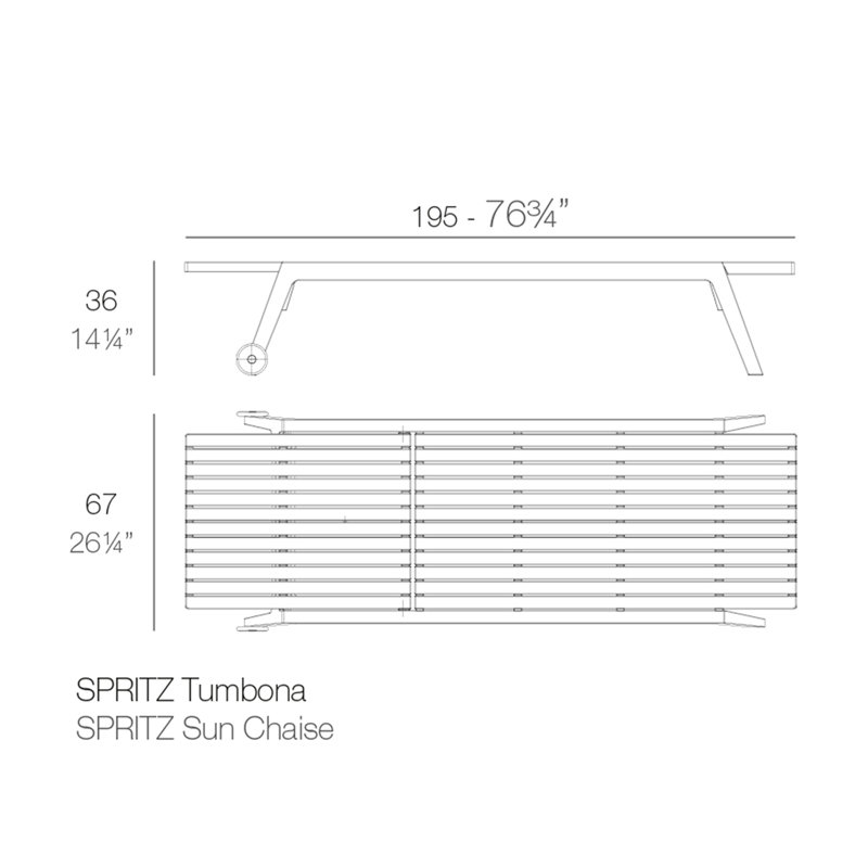 Spritz 76.75" Long Reclining Slat Set, Ecru
