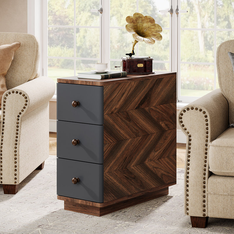 3-drawer Wood End Table
