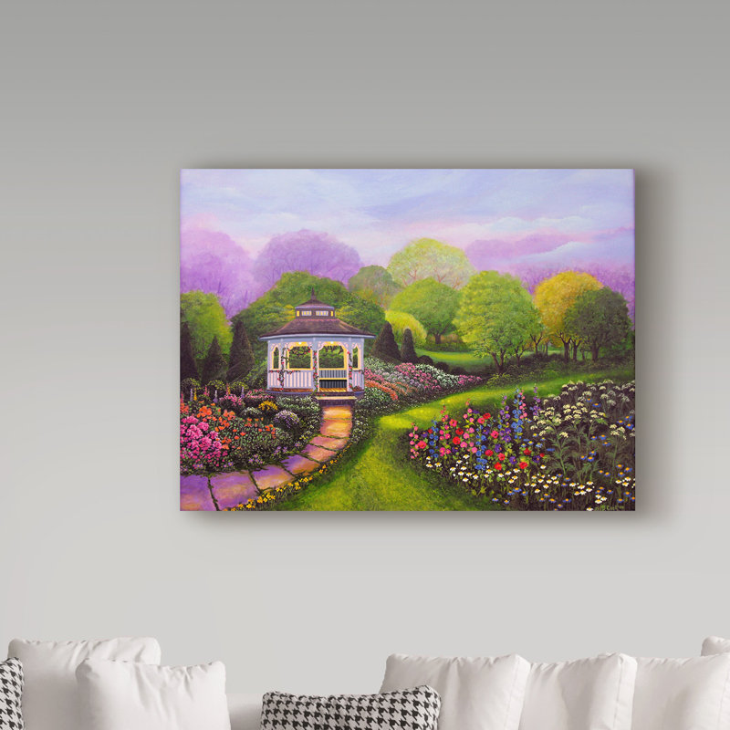 'Gazebo Park' Acrylic Painting Print on Wrapped Canvas, 14" H x 19" W x 2" D