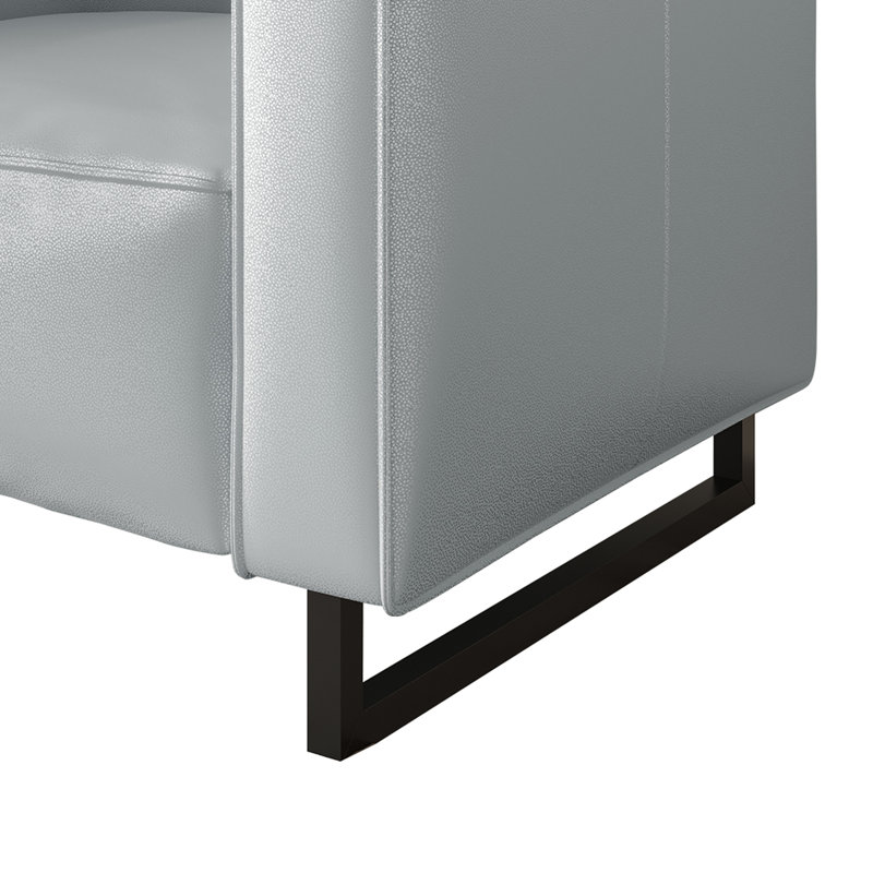 PU Leather Upholstered Accent Chair, Silver