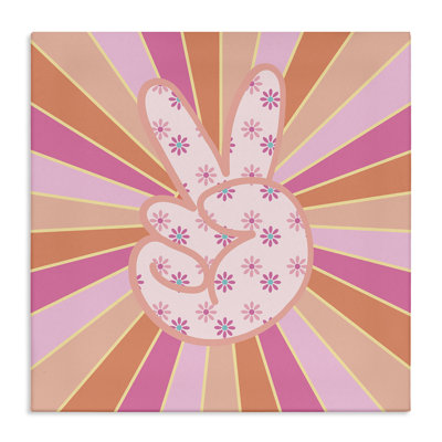 Toile à la main «Beaming Peace Sign», conception par Jesse Keith