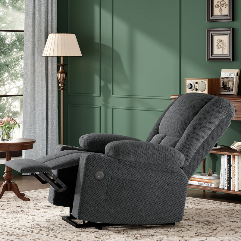 Fauteuil inclinable Power Lift avec massage et chaleur pour personnes âgées, ports USB et porte-gobelets