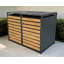 Cleobury - Remise double - Grand - Gris foncé avec portes aspect bois (68 po x 39 po x 49 po)-1454952913-1454952914