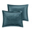 Ensemble d'édredon en velours bleu sarcelle pour lit double / grand lit - 1 édredon, 2 taies décoratives, coussin, lavable à la machine pour le lit, avec diamants, coussin inclus-117061475