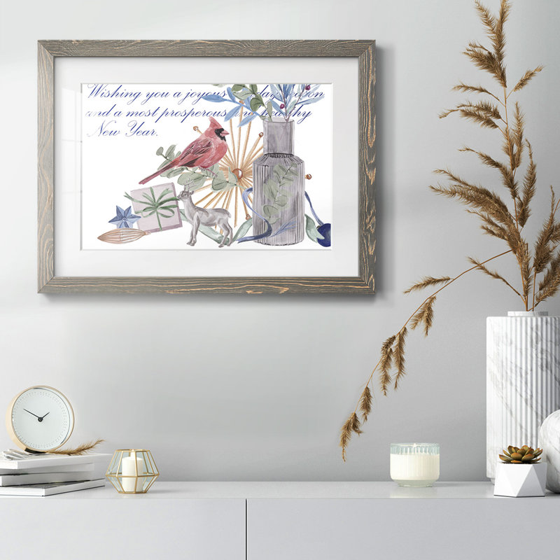 Warm Wishes Collection A - Art mural grandiose et encadré sous verre acrylique, grand salon, Gris, H 28 po x l 42 po