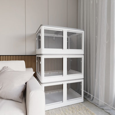 4 Tier Plastic Stackable Storage Organizer