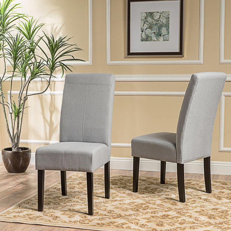 Chaise de salle à manger avec point en T, Velours gris