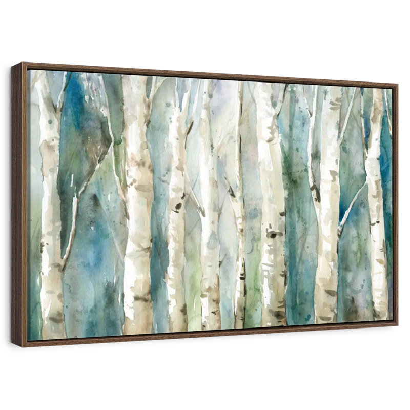 Birch River Walk, 43 po x 29 po, Cadre flottant noyer