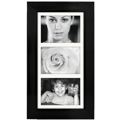 Bernardine Black Wood Matte Picture Frame with Mat