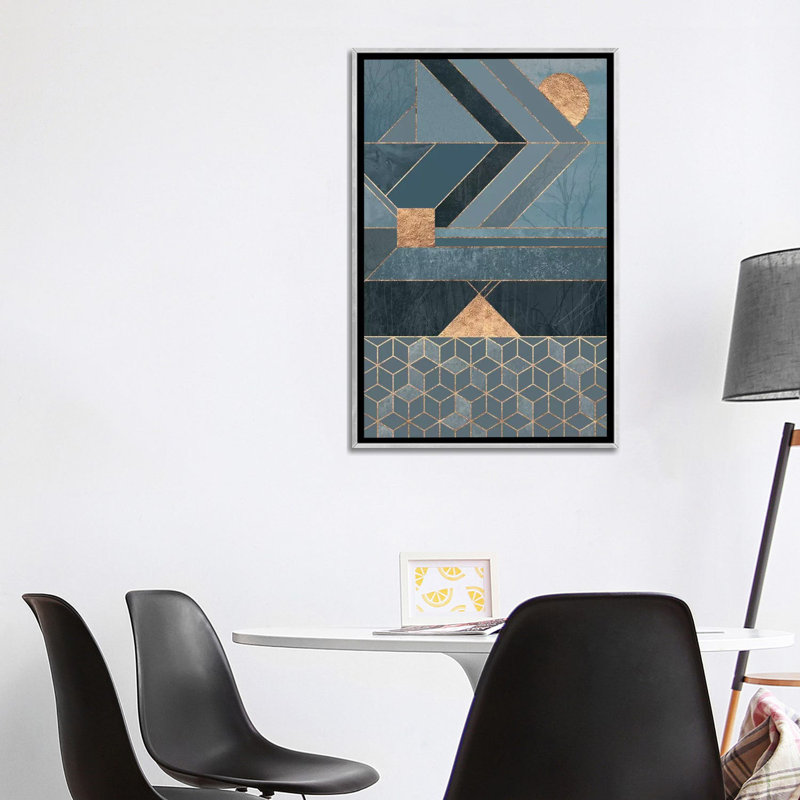 « scandinavie blue » par elisabeth fredriksson-impression sur image, Toile avec cadre argenté, H 60 po x l 40po x P 1,5 po