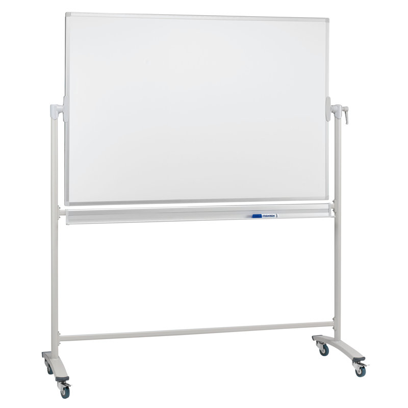 Revolving On Mobile Stand Lacquered Steel Whiteboard, 120cm H x 120cm W x 67cm D