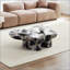 Table basse moderne en faux travertin texturé pour le salon / bureau-2137583193
