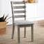 Table de salle à manger rustique avec 6 chaises, table rectangulaire grise, table contemporaine en bois massif et coussins rembourrés, plateau de table