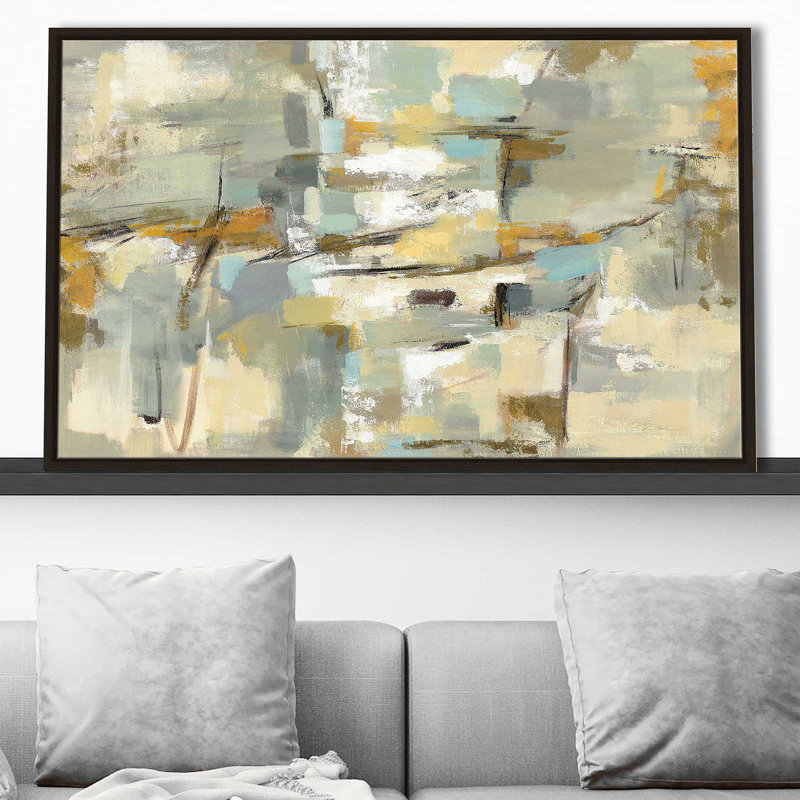 Vieux port - Peinture, Cadre flottant espresso, H 21,5 po x l 33,5 po x P 2 po