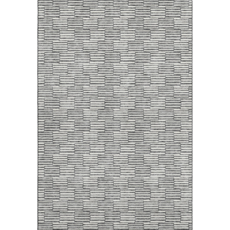 Premium Machine Washable Prisco Gray Rug, Rectangle 3' x 5'