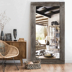 Mateus Distressed Solid Wood Full Length Wall Mirror
