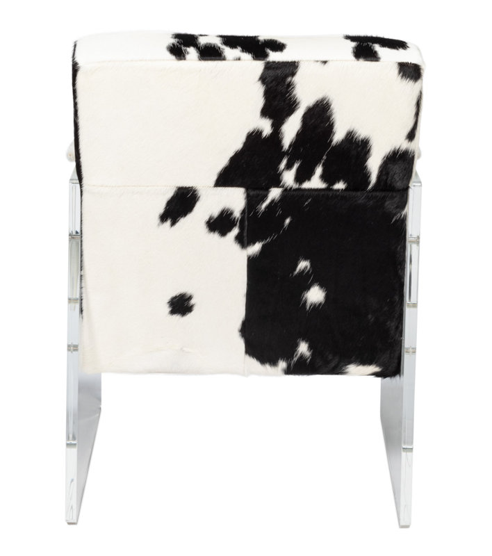 Holloway Leather Armchair, Black/White Genuine Leather