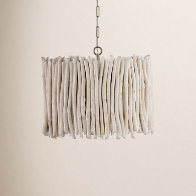 4 Light Solid Wood Dimmable Pendant