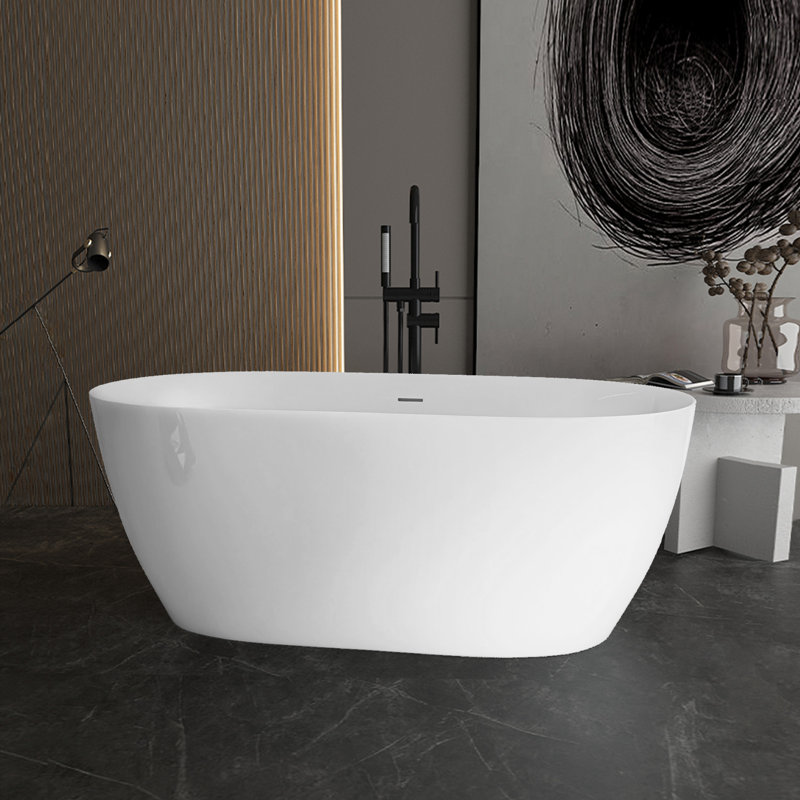 59'' x 29.5'' Freestanding Soaking Acrylic Bathtub