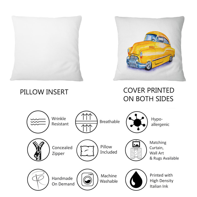 Coussin Yellow, 16 po x 16 po