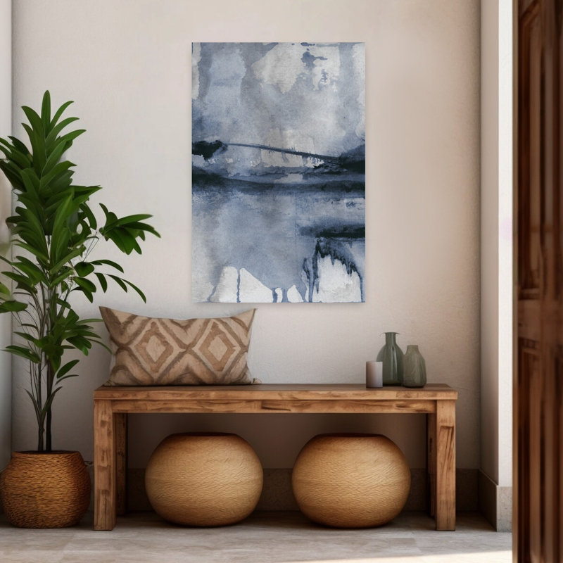 Art contemporain contemporain, paysage dramatique abstrait, H 48 po x l 32 po