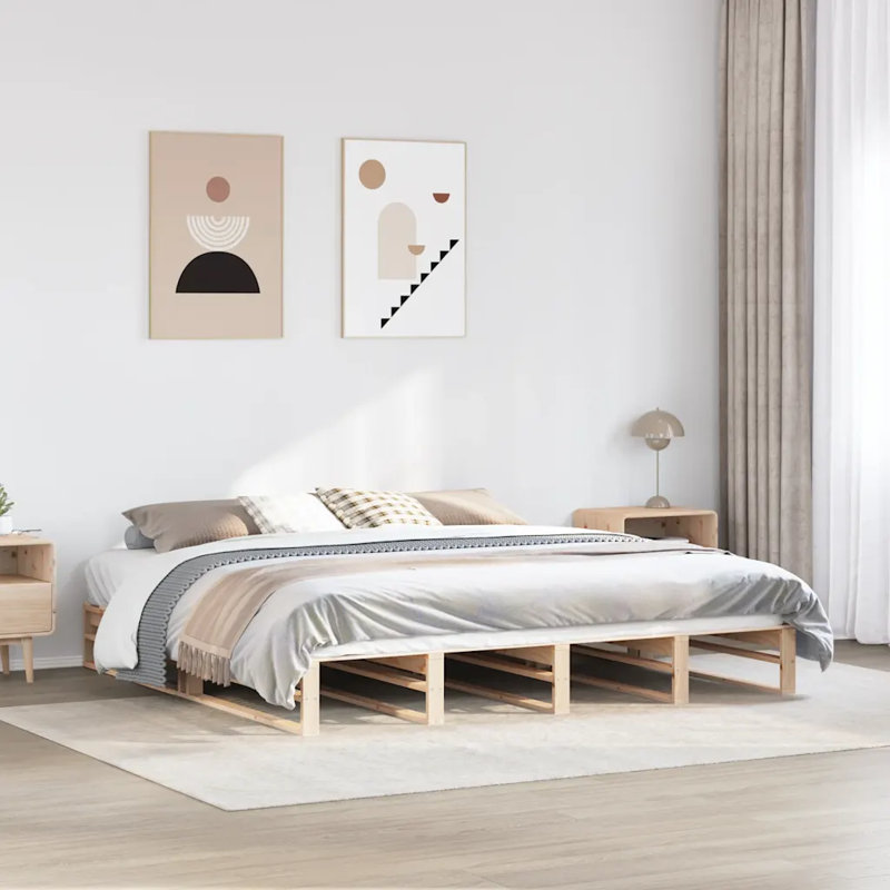 Anchie 25.5Cm Bed Frame, Wax Brown, Super King (6')