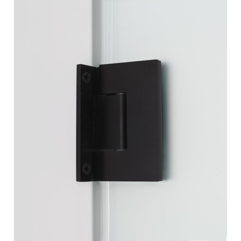 Belmore GS 64" x 72" Hinged Frameless Shower Door, Frosted, Matte Black