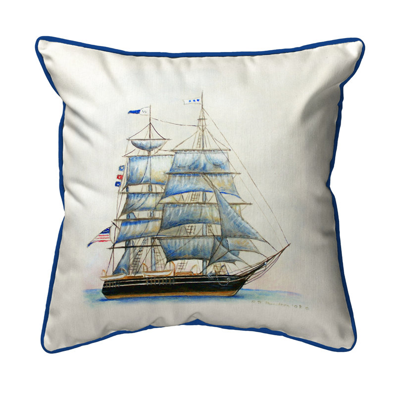 Coastal Outdoor Throw Pillow, 18 x 18 cm
