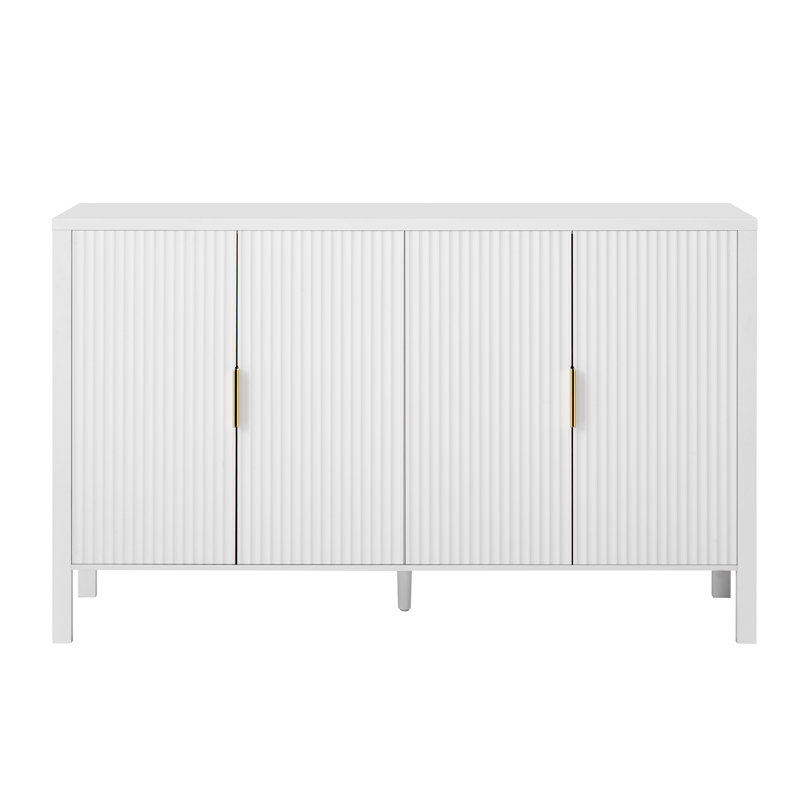 57'' Wide Sideboard With Adjustable Shelves, White