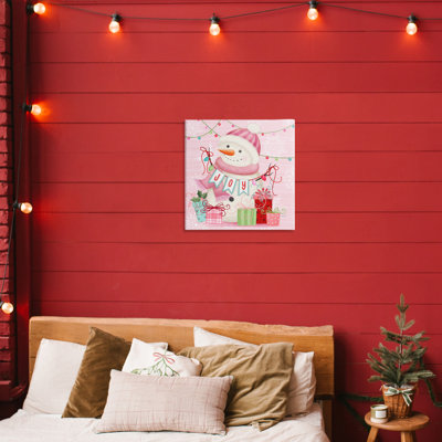 «Pink Snowman Joy», toile par Nicole Tamarin