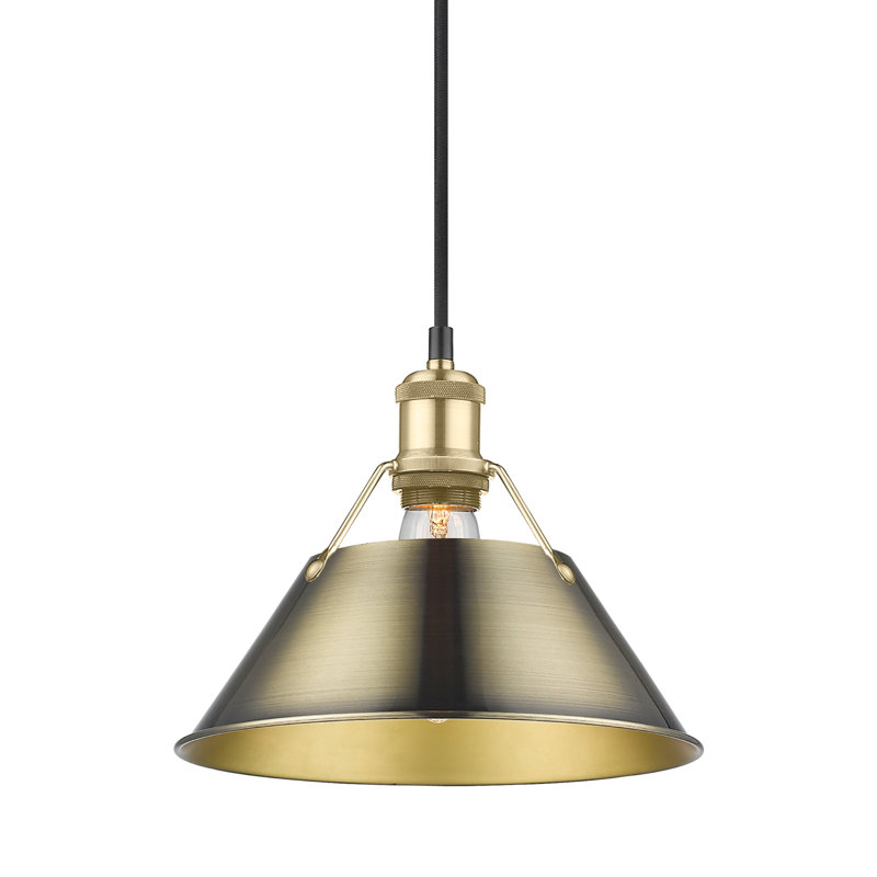 Weatherford 1 - Light Pendant, Brushed Champagne Bronze, 130" H x 10" W x 10" D, Aged Brass