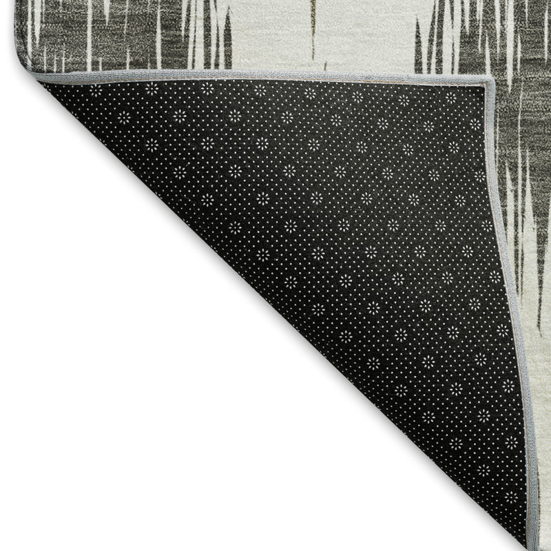 Tapis taupe Prisco lavable à la machine de qualité supérieure, Rectangle 9 pi x 12 pi