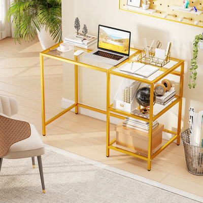 Sohrob Glass Iron Computer Desk