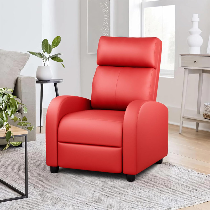 Fauteuil inclinable moderne avec dossier réglable, coussin épais et structure en acier robuste - Canapé inclinable simple en cuir PU pour le salon et le cinéma maison