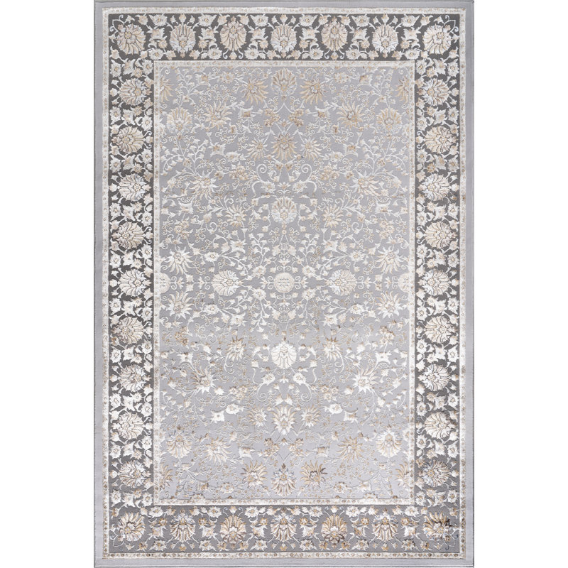 Tapis à motif abstrait gris clair Lafi Collection, Rectangle 11 pi 6 po x 15 pi 7 po