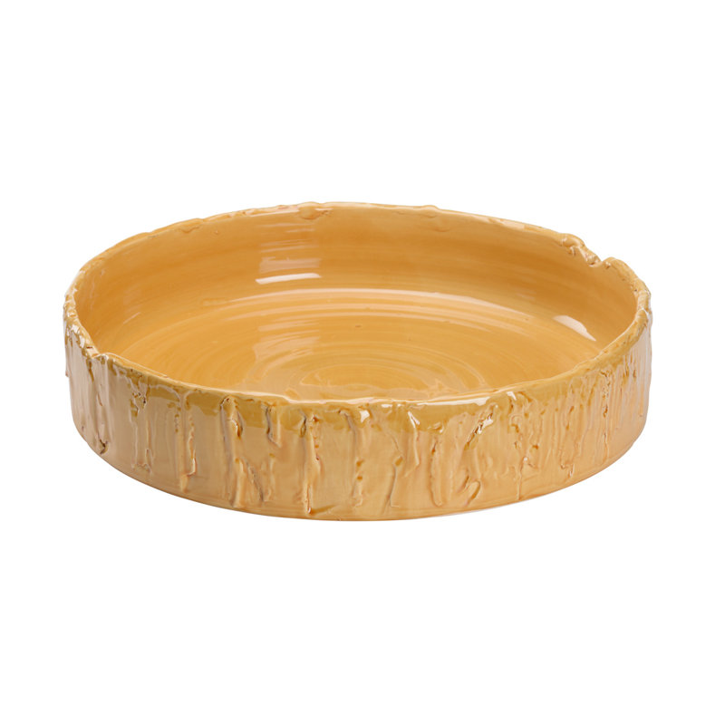 Capaci Bowl - Blanco, Ocher Glaze