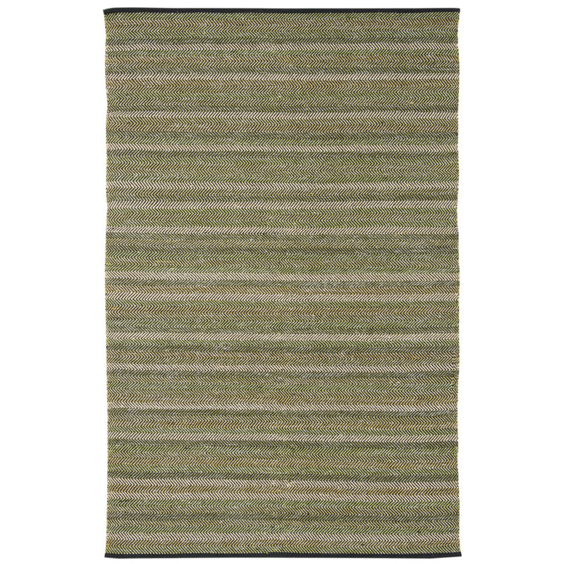 Chiginagak Hand Woven Cotton Striped Rug, Rectangle 5' x 8'