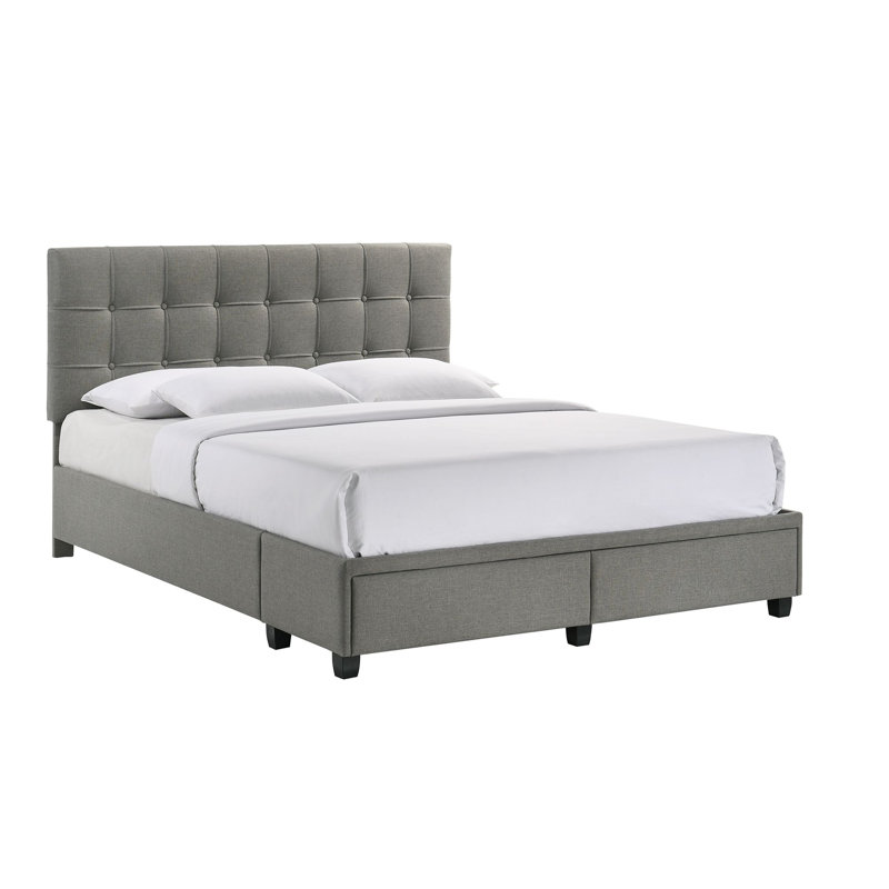 Aidian Upholstered Platform Storage Bed, Gray