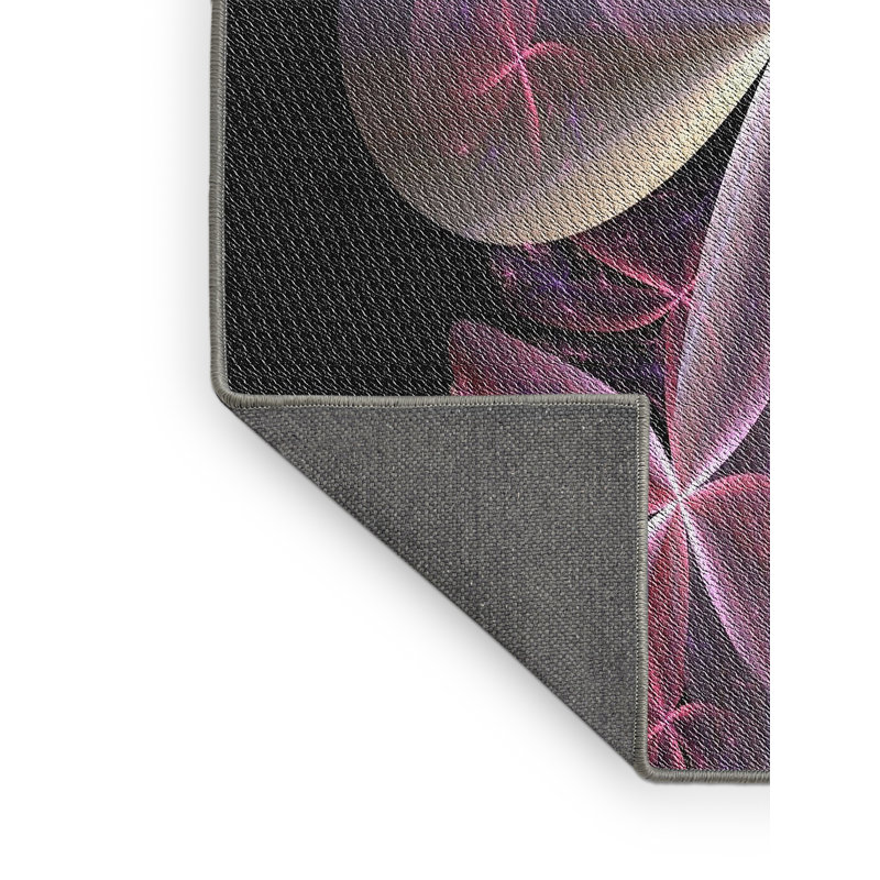 Tapis noir/rose à tisser électrique, Rectangle 6 pi x 9 pi