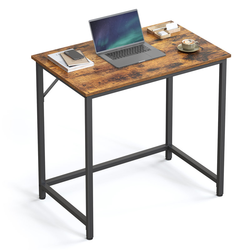 Jana Metal Top Writing Desk, Rustic Brown/Black, 76cm H x 80cm W x 50cm D