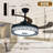 42-inch Black Bird's Nest Bluetooth Invisible Fan Light Remote Control Three-color Lighting Bluetooth Music Playback Silent Large Air Volume Design