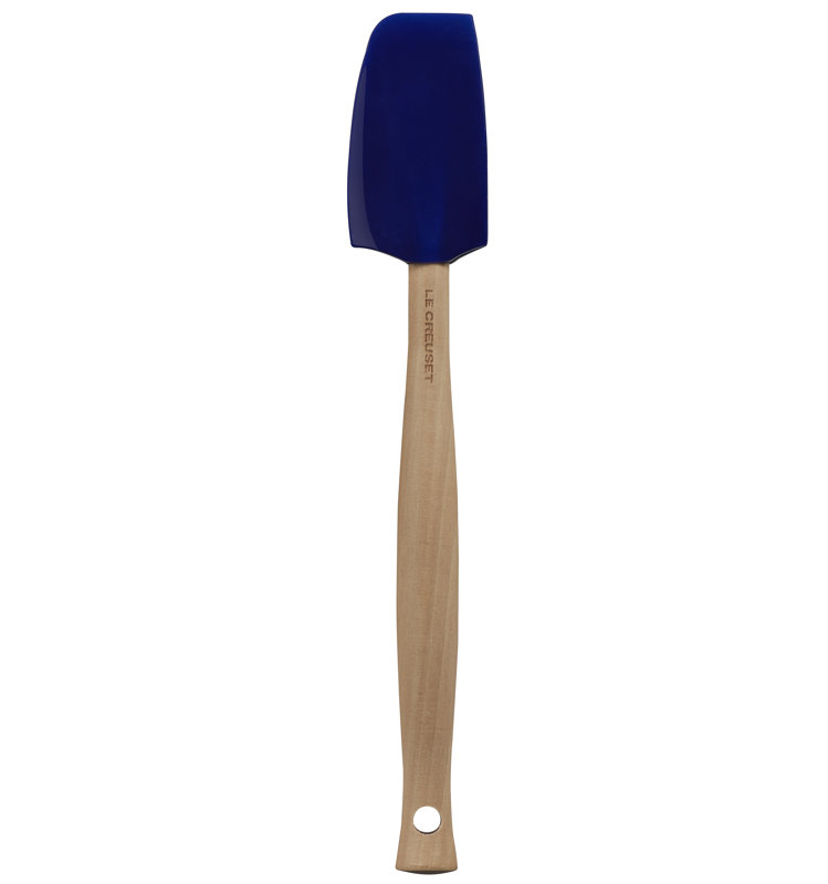 Marseille Blue Silicone Small Spatula with Wood Handle