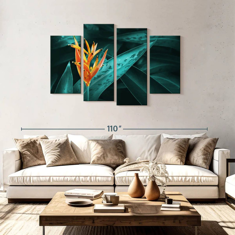Harnek Orange Heliconia, 48" H x 75" W