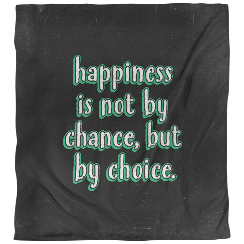 Housse de couette réversible simple Quotes Happiness Inspirational, Housse de couette pour très grand lit, Vert